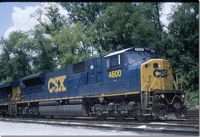 SD80MAC 4600 at Shelby on 7-22-12. This is an ex-Conrail unit.